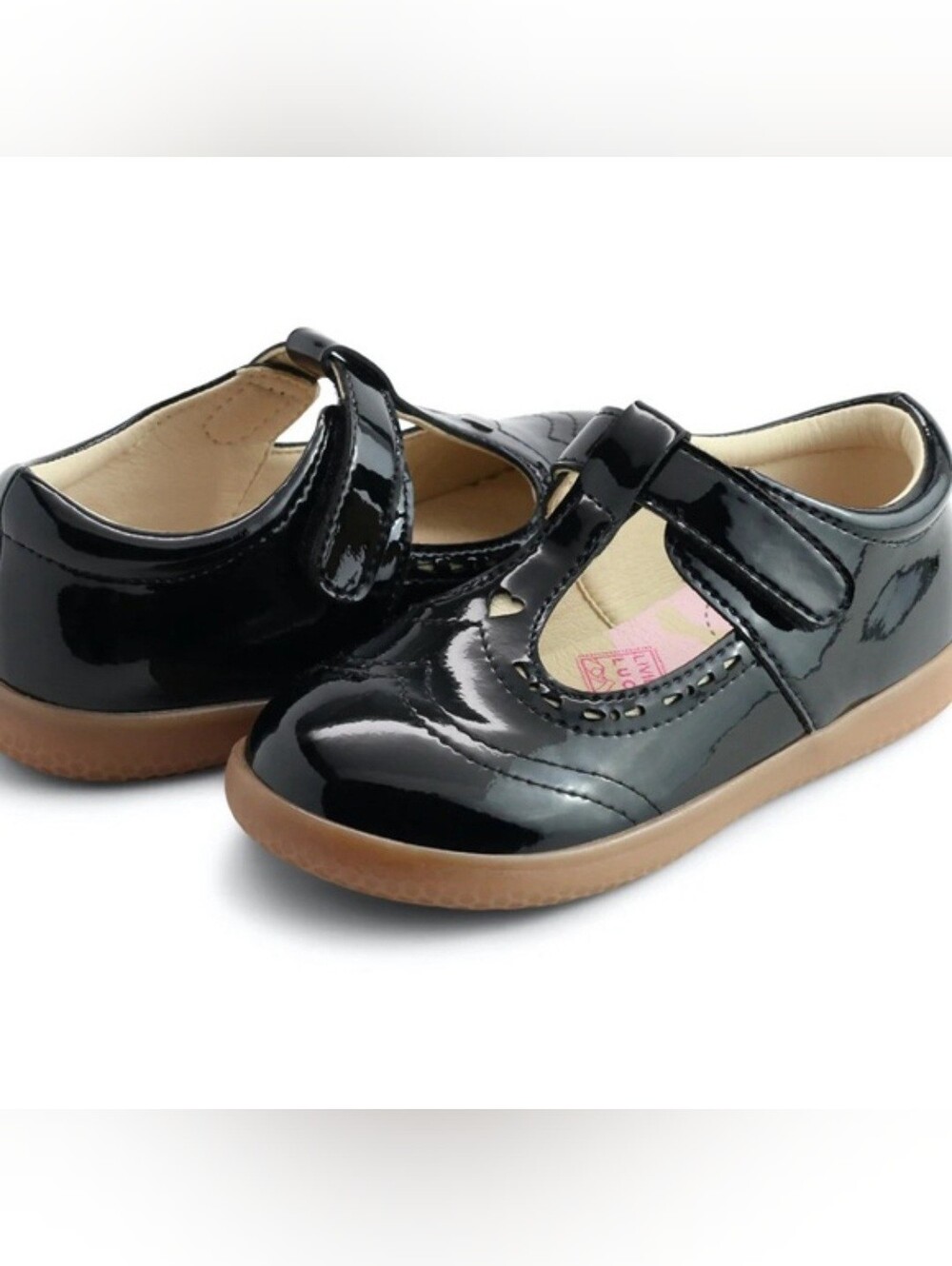Livie & Luca AMICA T-Strap Mary Jane Heart Cutout Shoes- Size 7 Toddler Black